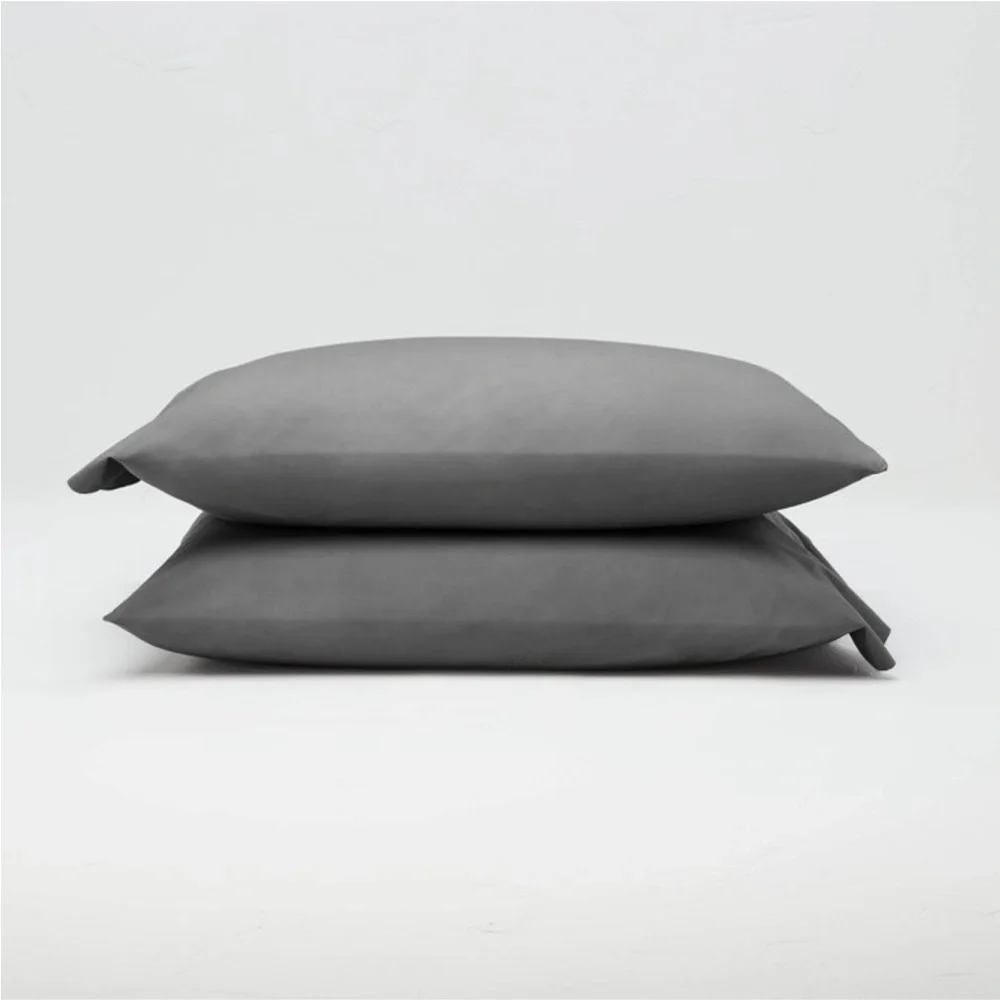 King Washed Supima Percale Solid Pillowcase Set Dark Gray - Casaluna™ new